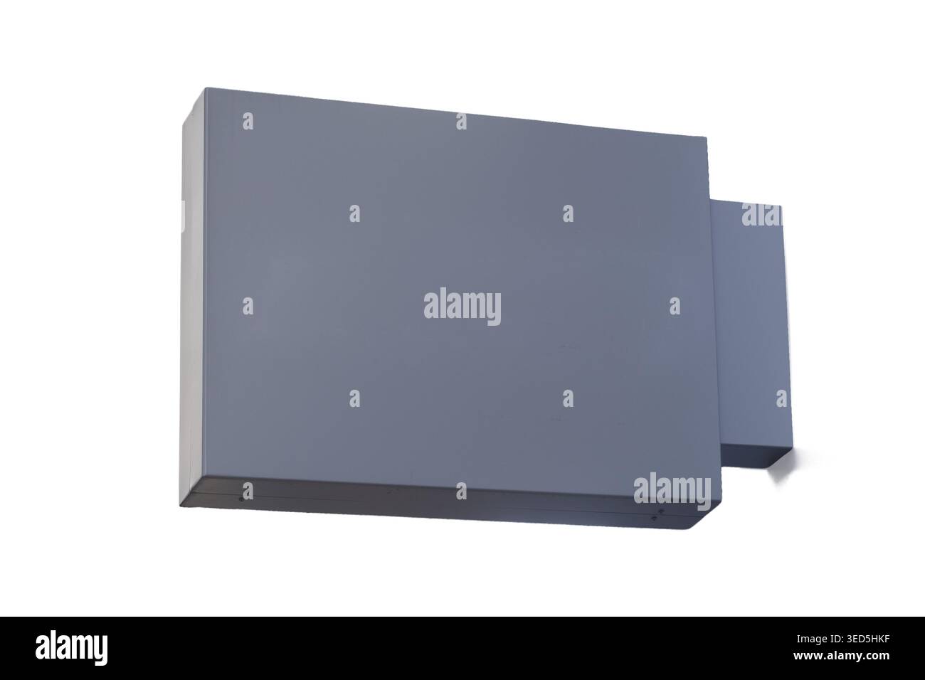 Mockup con insegna rettangolare vuota su sfondo bianco Foto Stock