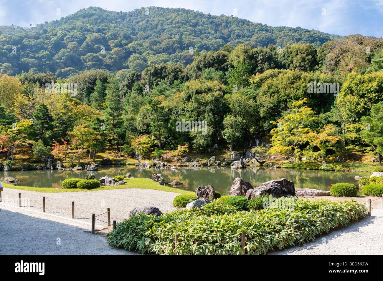 Giardini giapponesi nella campagna montana di kyoto Foto Stock