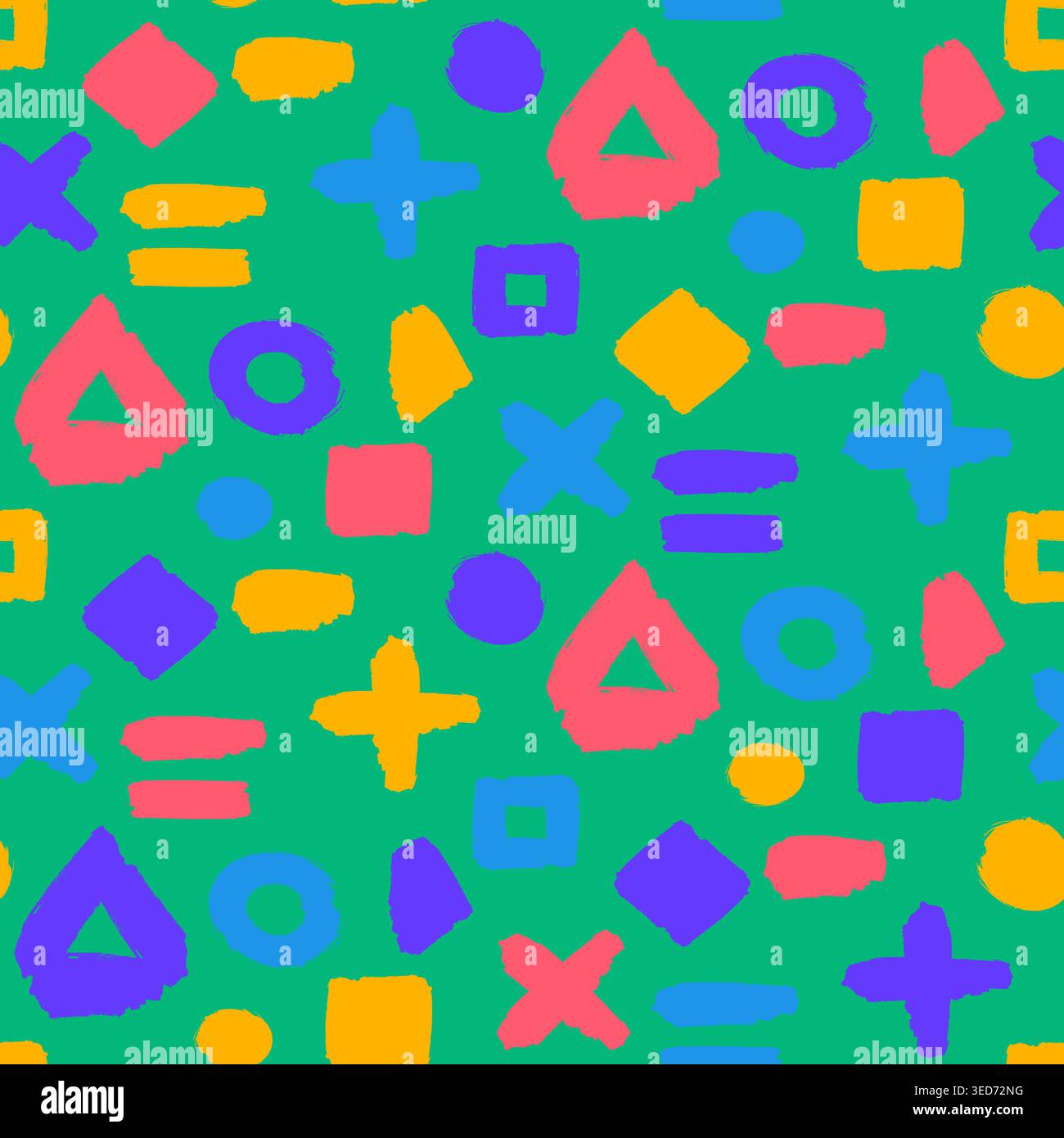 Memphis Geometric Pattern retro Abstract Shapes Bright Colorful Design sfondo geometrico tema memphis stile retrò tavolozza colorata abstract Illustrazione Vettoriale