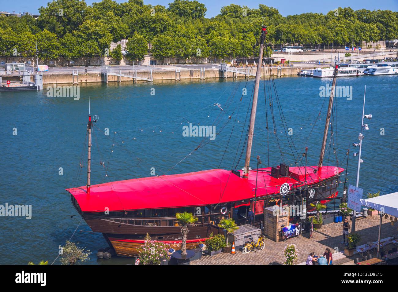 Francia, Ile-de-France, Parigi, 13° arrondissement, banchine della Senna di fronte alla Biblioteca Nazionale di Francia, la spazzatura la Dame de Canton Foto Stock