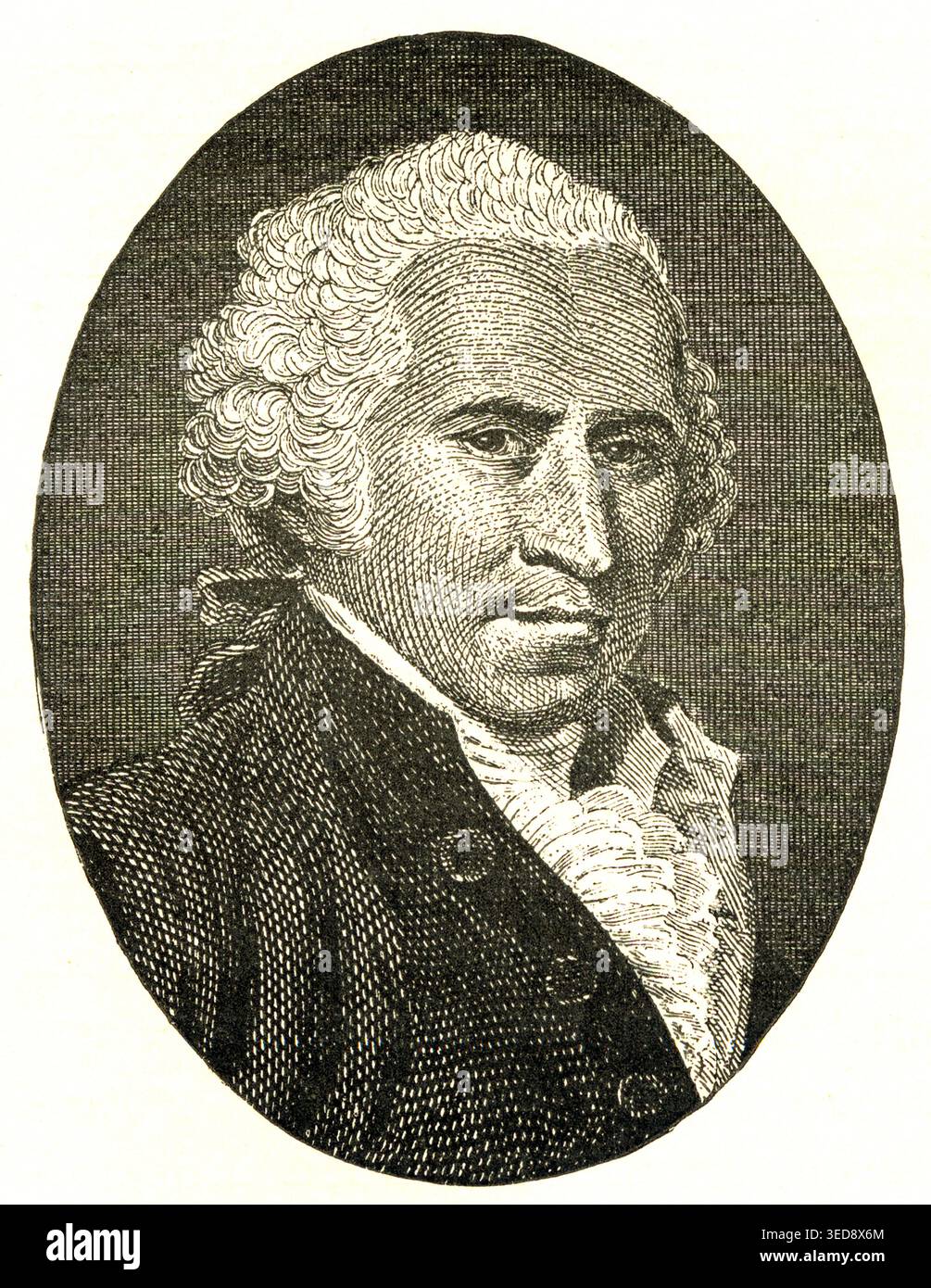 Ritratto di Benjamin West, pittore storico di origine americana e influente artista della Royal Academy, illustrazione storica Foto Stock