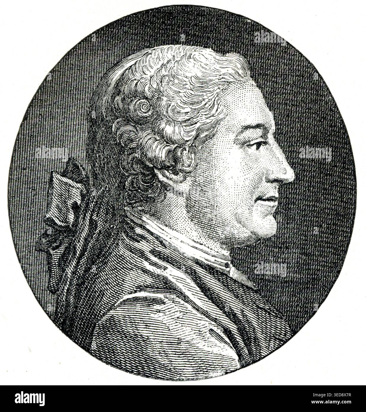 Ritratto di David Garrick, celebre attore e drammaturgo inglese dell'era teatrale georgiana Foto Stock