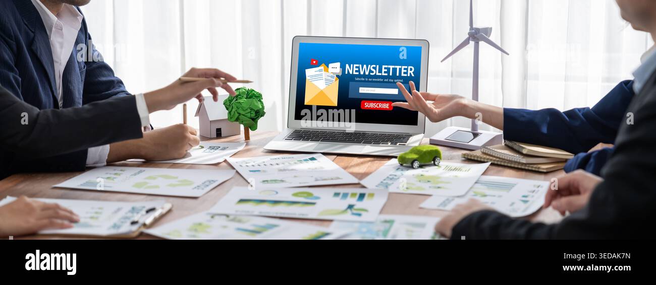 pagina di iscrizione alla newsletter sul computer per consentire ai clienti di iscriversi alle informazioni di aggiornamento alla newsletter brisk per gli abbonati Foto Stock