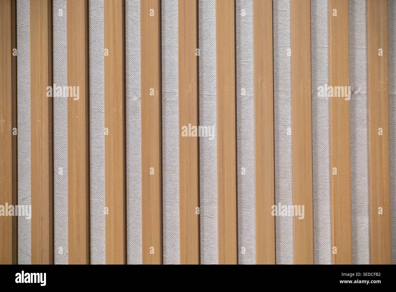 Questa immagine mostra una texture in legno con linee verticali, che enfatizzano la semplicità e la bellezza naturale. Ideale per sfondi ed elementi di design. Foto Stock