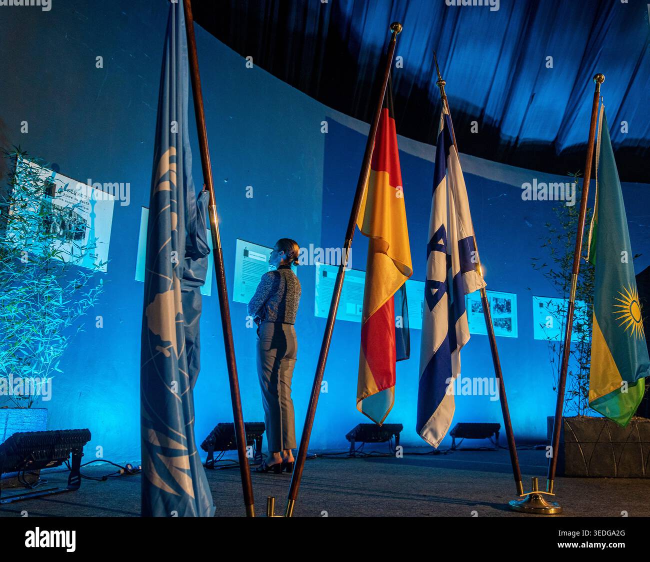 Kigali, Ruanda, il 27 gennaio 2025. Un evento commemorativo dell'Olocausto a Kigali in Ruanda. Foto Stock