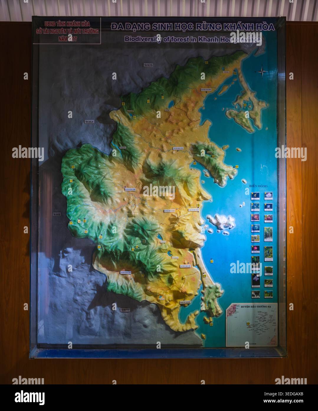 Mappa di soccorso 3D della provincia di Khanh Hoa Foto Stock