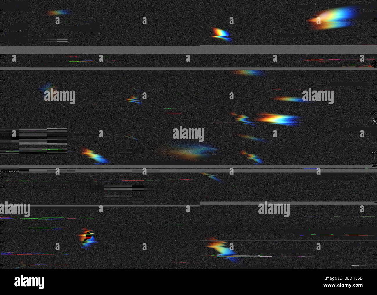 Vecchio schermo TV con disturbo statico VHS simile a un'interferenza TV analogica. Perfetto per temi di tecnologia retrò, glitch art o effetti di sfondo digitale Foto Stock
