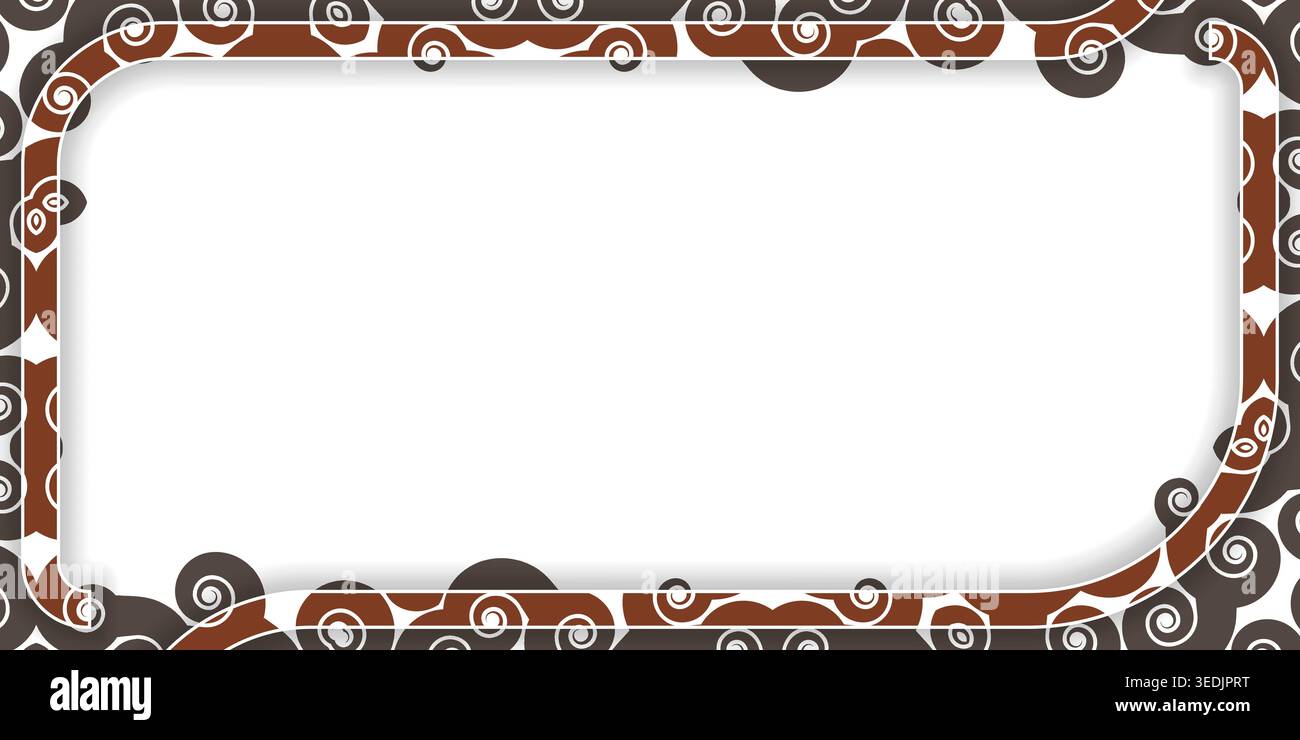 vettore di frame del motivo batik isolato su sfondo bianco. Il telaio batik a spirale può essere utilizzato per eventi hodilat, ecc. Illustrazione Vettoriale