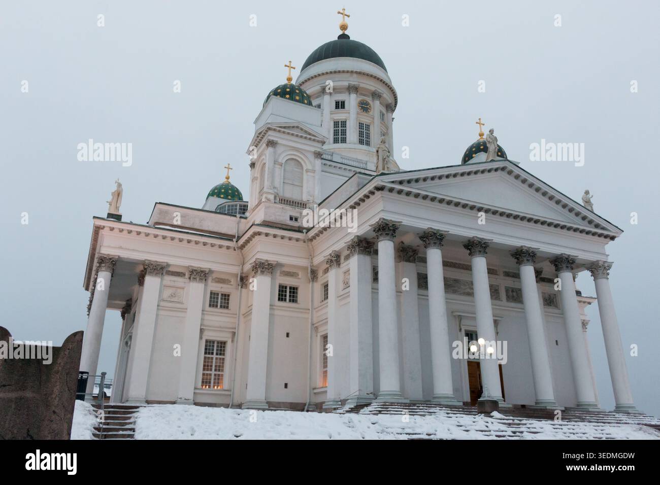 Cattedrale di Helsinki in inverno. Foto Stock