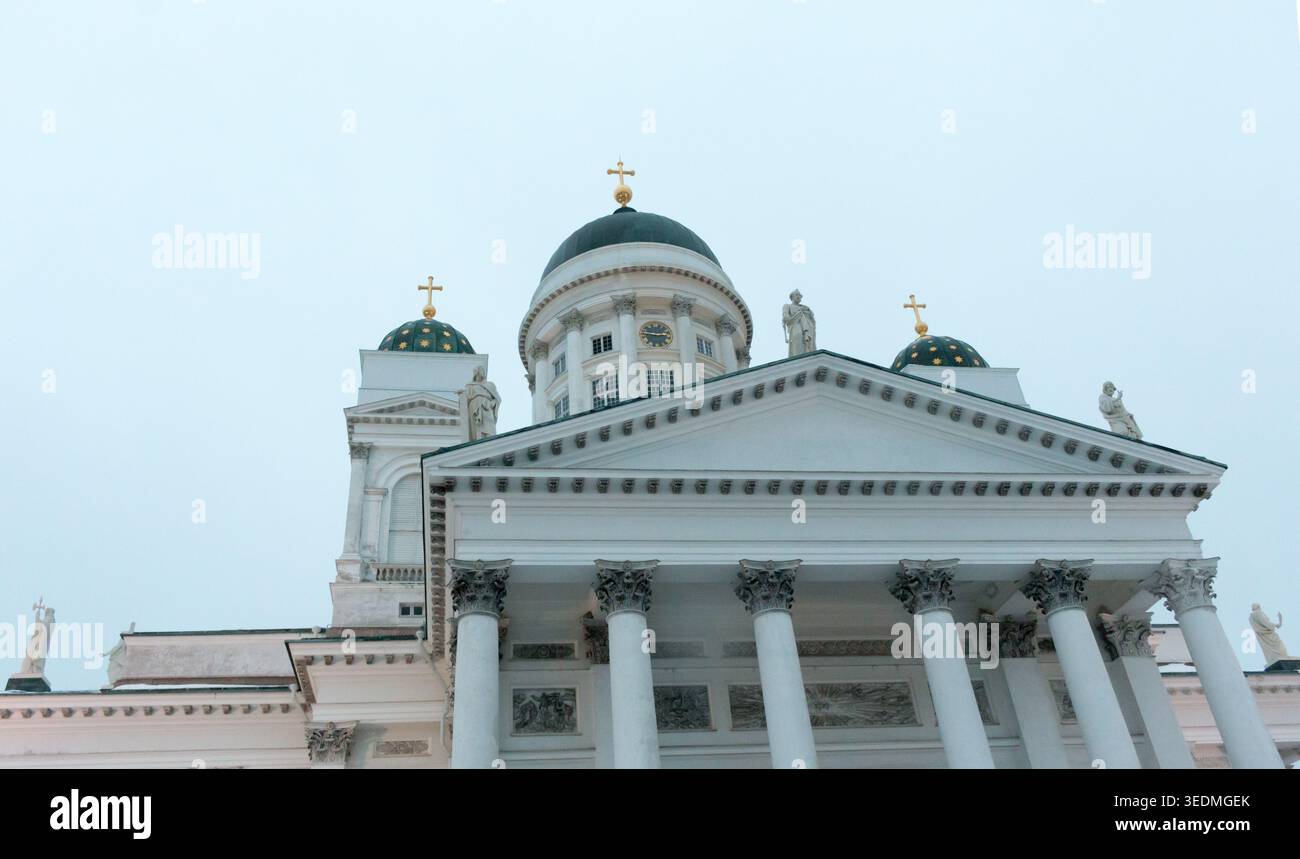 Cattedrale di Helsinki in inverno. Foto Stock