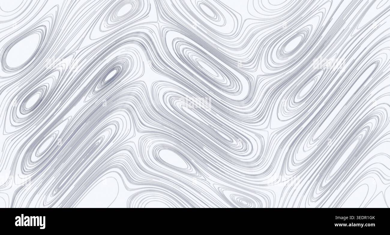 Un'esposizione serena e dinamica di filamenti di seta spazzolati che seguono un campo fluido, perfetta per sfondi astratti o elementi di design moderni. Foto Stock