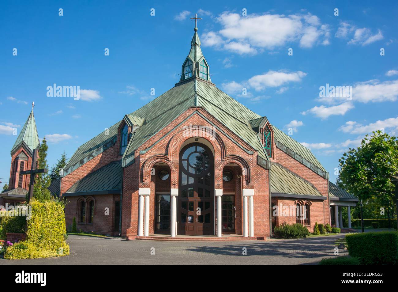 Parrocchia del Sacro cuore di Gesù (Parafia Najświętszego Serca Pana Jezusa). Piasek (villaggio nel Voivodato della Slesia), Polonia. Foto Stock