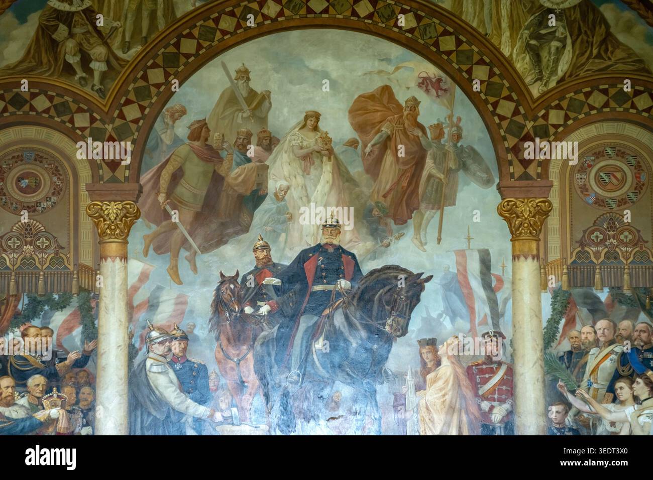 Il murale di Wislicenus con l'imperatore Guglielmo i nella sala Imperiale del Palazzo Imperiale di Goslar a Goslar, bassa Sassonia, Germania Foto Stock