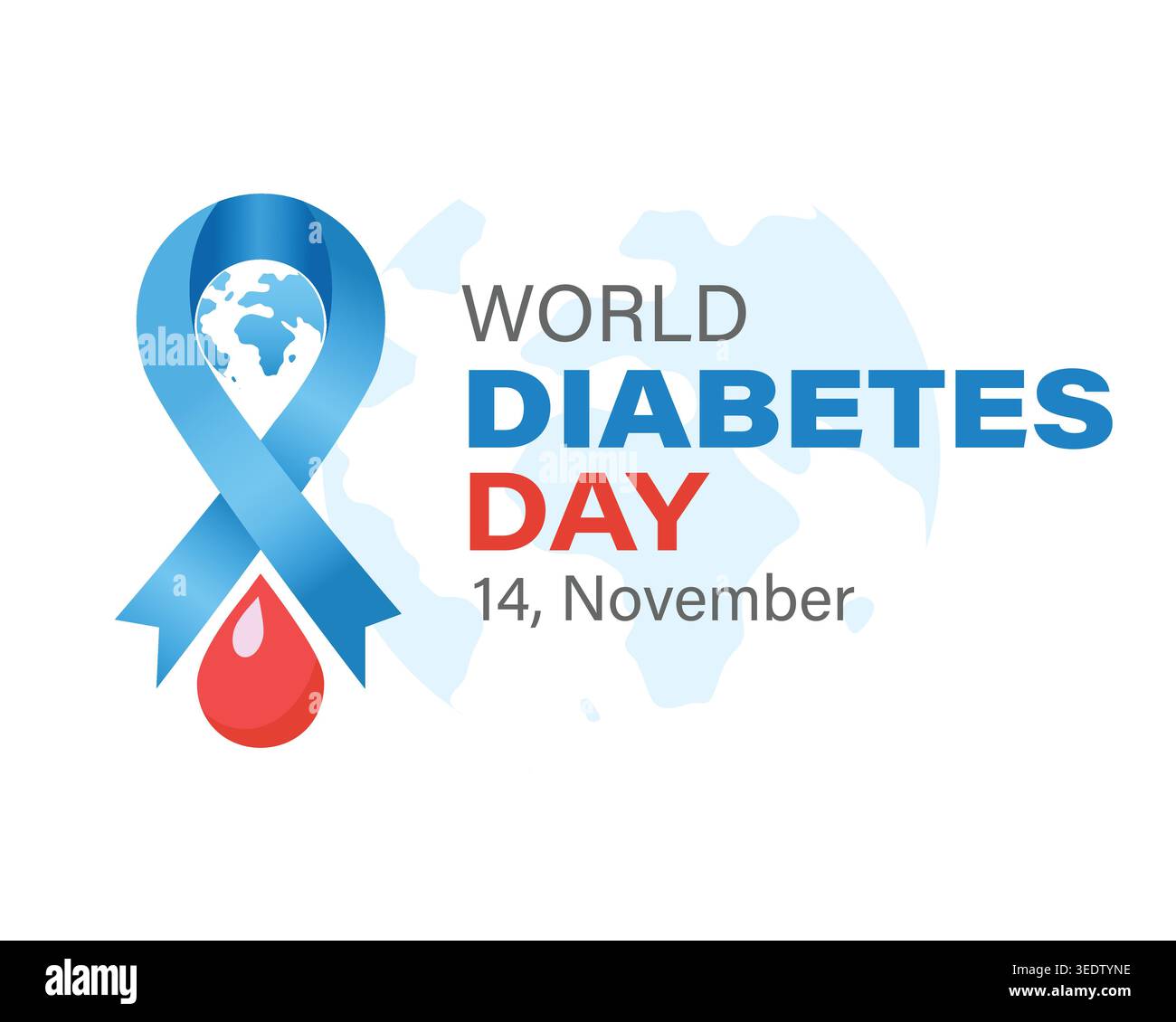 Giornata Mondiale del diabete il 14 novembre promuove la consapevolezza globale del diabete, abitudini sane e una migliore assistenza sanitaria per tutti. Illustrazione Vettoriale