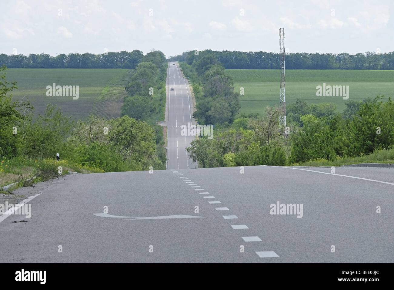 La E50 vicino a Oleksandriya, Oblast' di Kirovohrad, Ucraina Foto Stock