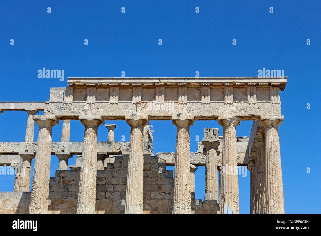 Il Tempio di Aphaia sull'isola di Egina, in Grecia Foto Stock
