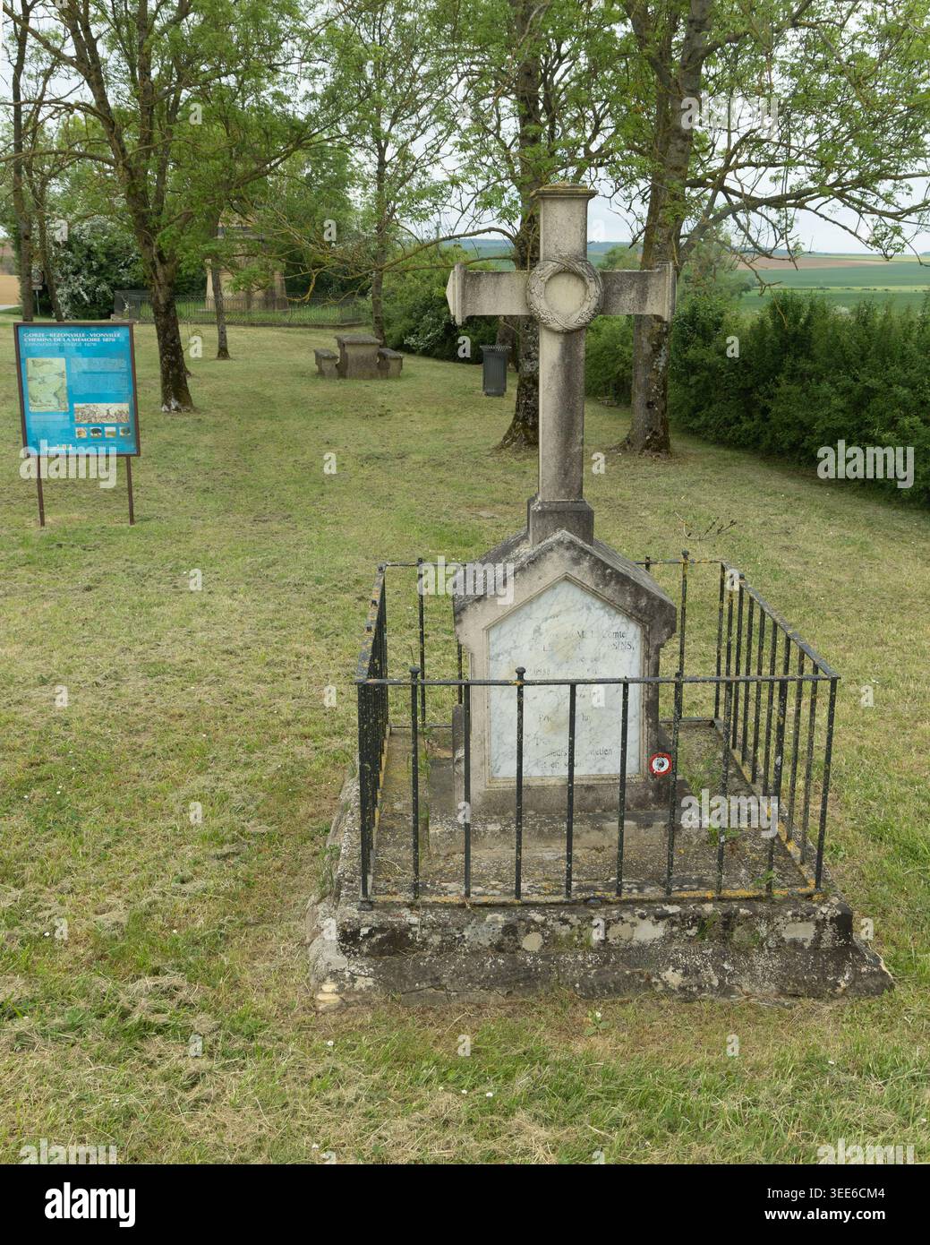 memoriale di un ufficiale francese ferito nella battaglia di Gravelotte - Mars-la-Tour Foto Stock
