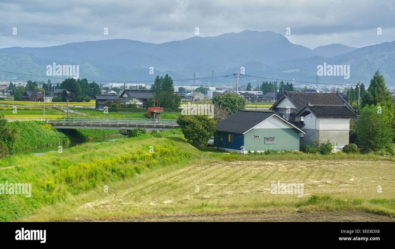 Paesaggio paesaggistico di campagna giapponese Foto Stock