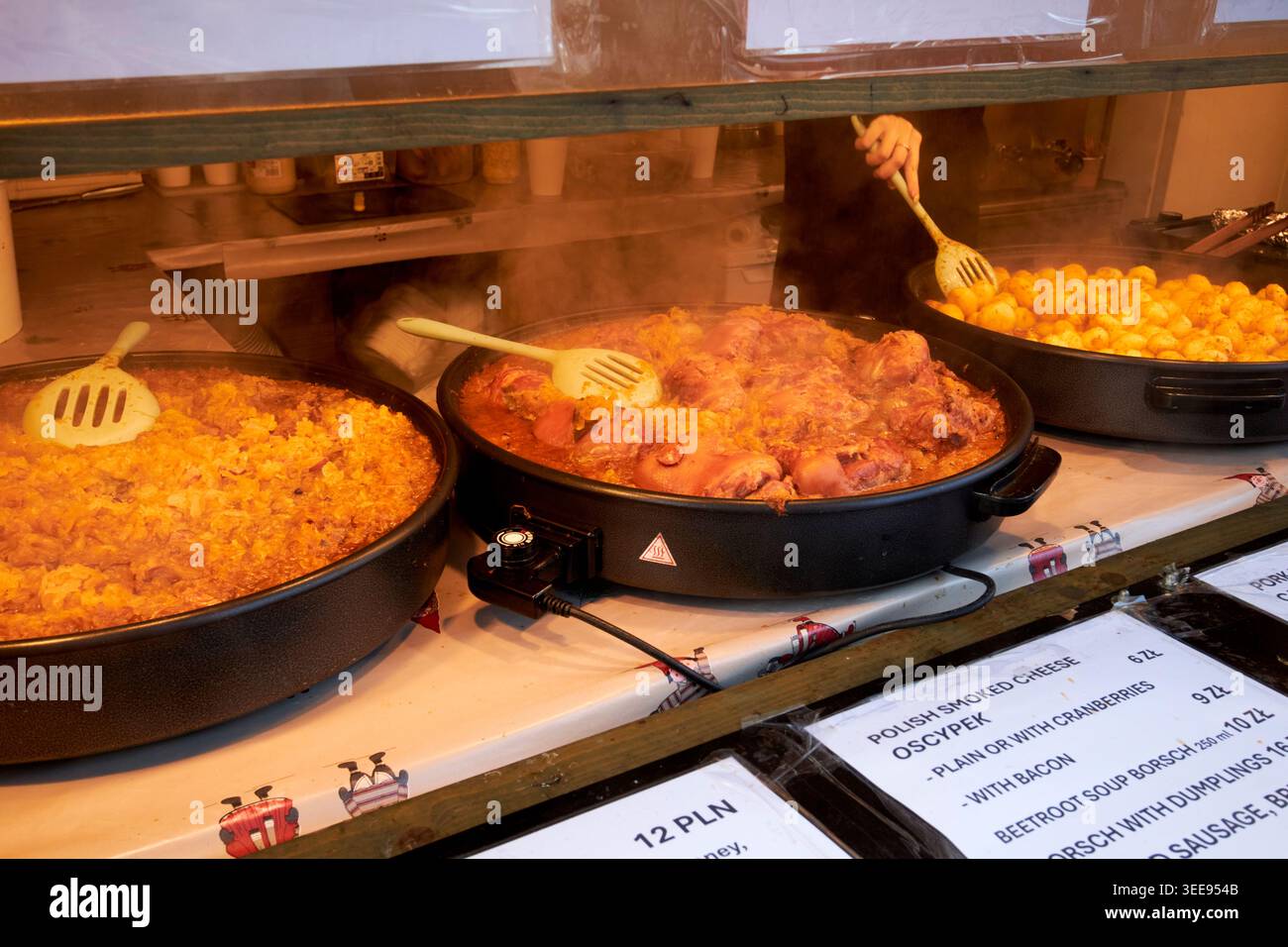 cucina polacca al mercatino di natale di danzica in polonia Foto Stock