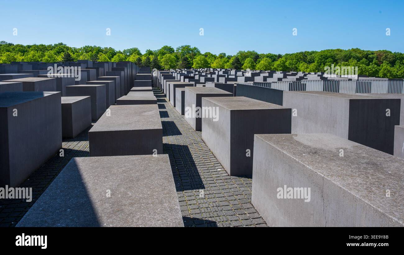 Il Memoriale agli ebrei assassinati d'Europa a Berlino, noto anche come Memoriale dell'Olocausto Foto Stock