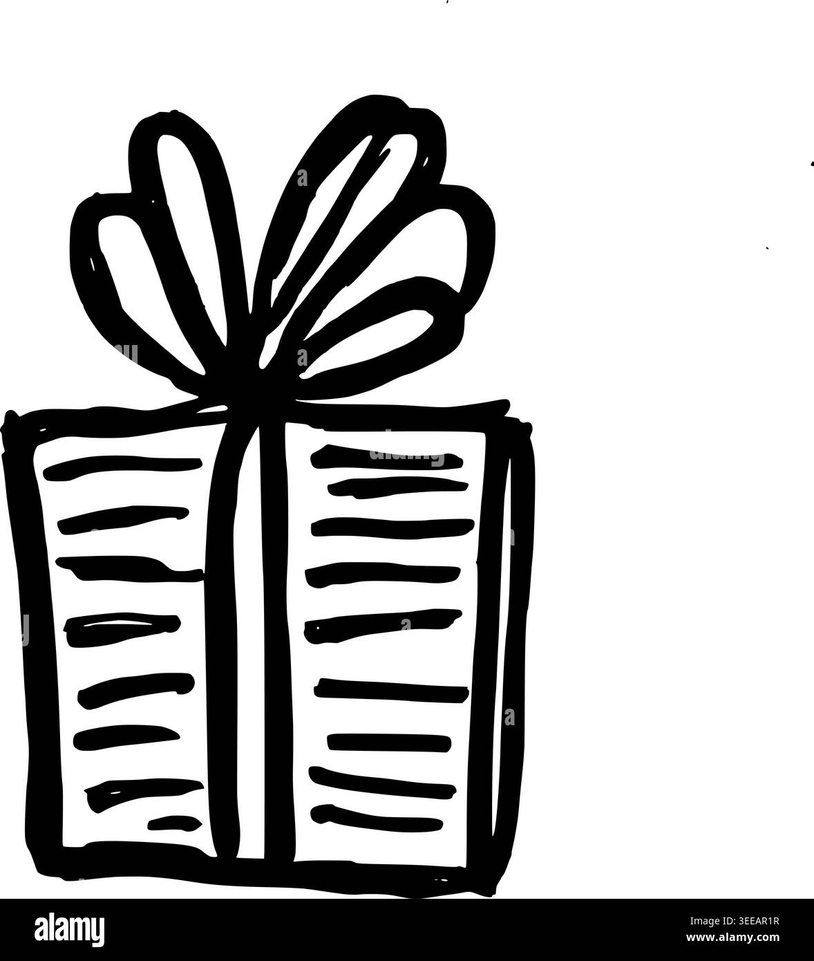 Illustrazione vettoriale della confezione regalo per il compleanno, disegnata a mano Illustrazione Vettoriale