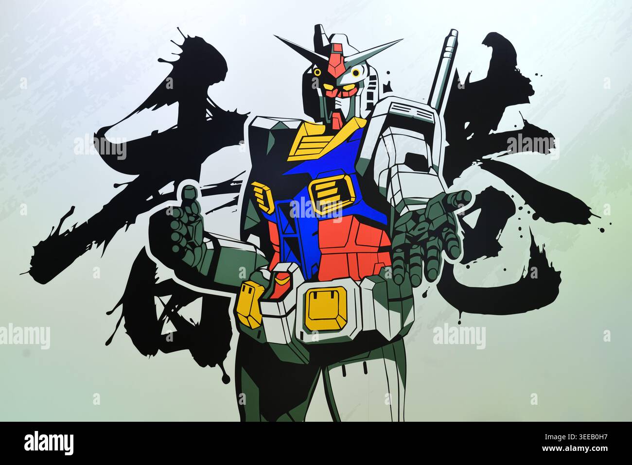 Display grafico Gundam RX-R8-2 per promuovere Hong Kong Foto Stock