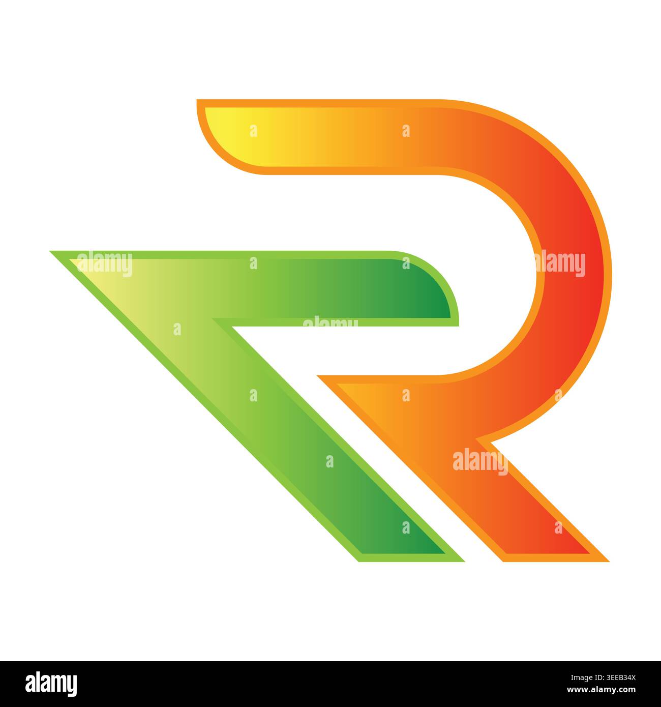 Design e branding moderni del logo Letter R. Illustrazione Vettoriale