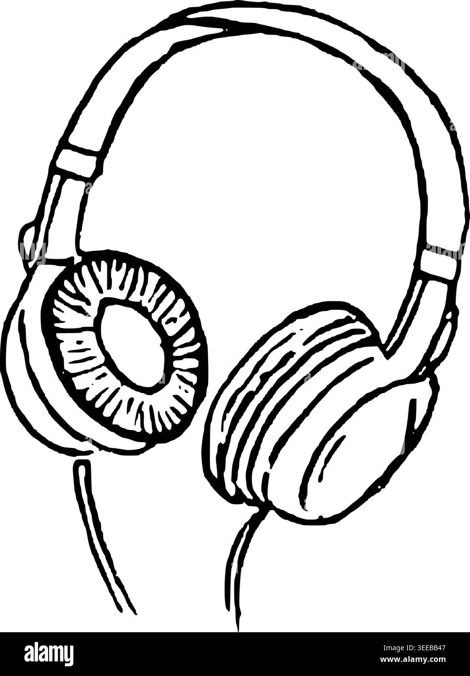 Illustrazione vettoriale delle cuffie disegnate a mano Illustrazione Vettoriale