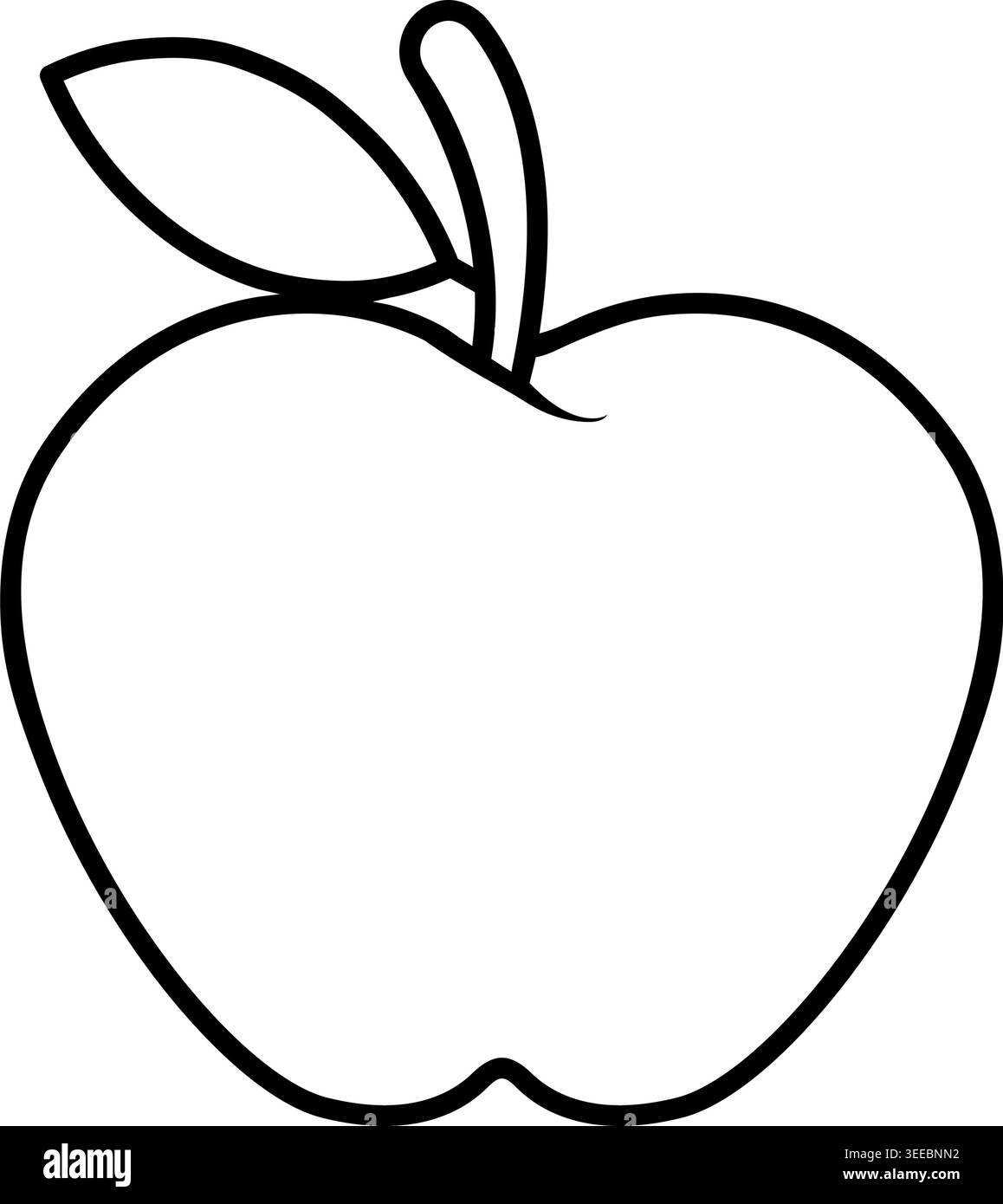 Icona di stile Apple Fruit Outline, Design grafico Fresh Healthy Food. Illustrazione vettoriale Illustrazione Vettoriale