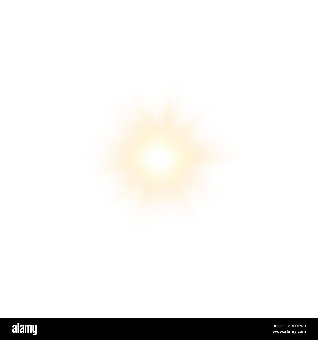 Un'esplosione di luce brillante gialla con il vettore luminoso trasparente trasparente Sparkle Dust Illustrazione Vettoriale