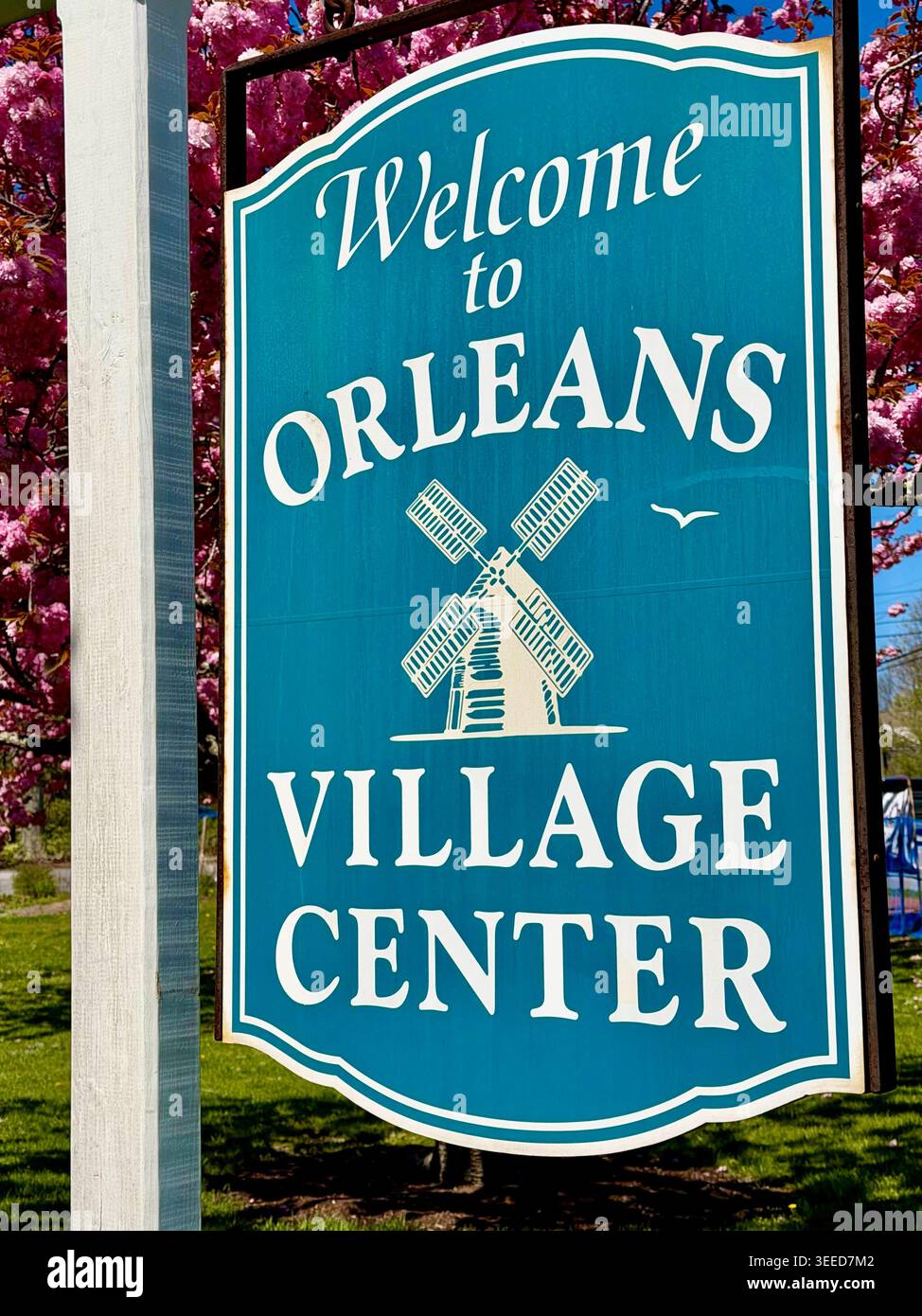 Benvenuto a Orleans, cartello di Cape Cod a Orleans, Massachusetts Foto Stock