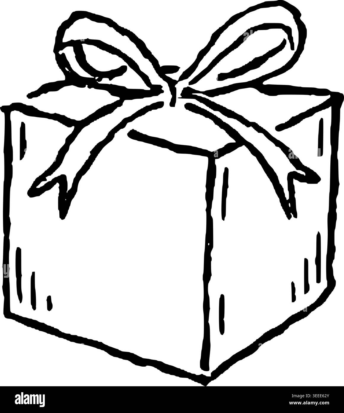 Illustrazione vettoriale della confezione regalo confezionata a mano Illustrazione Vettoriale