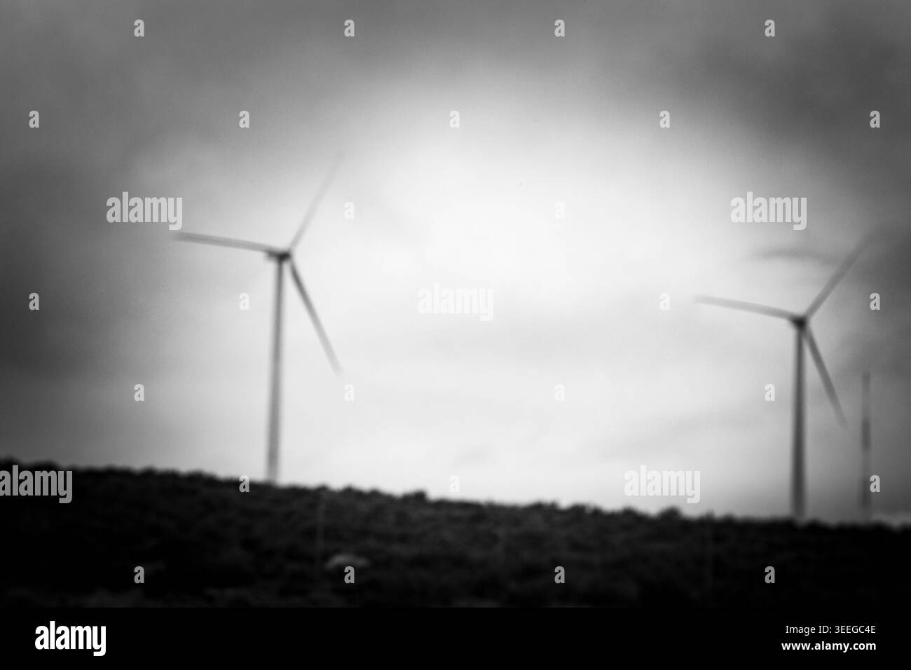 Turbine eoliche in un parco eolico nello stato rurale di Washington. Foto Stock