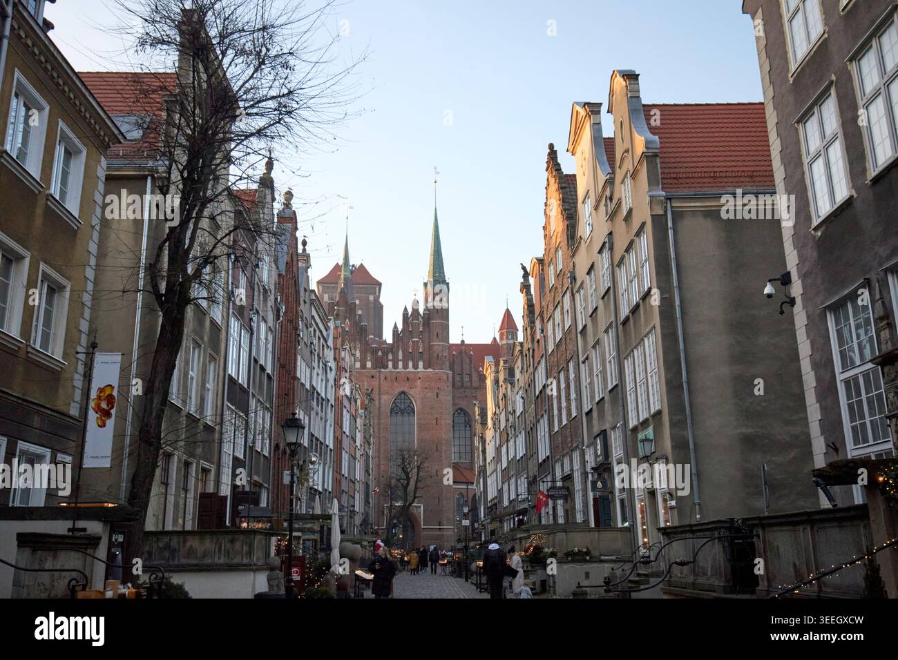 ulica mariacka street st marys street, città vecchia di danzica, polonia Foto Stock