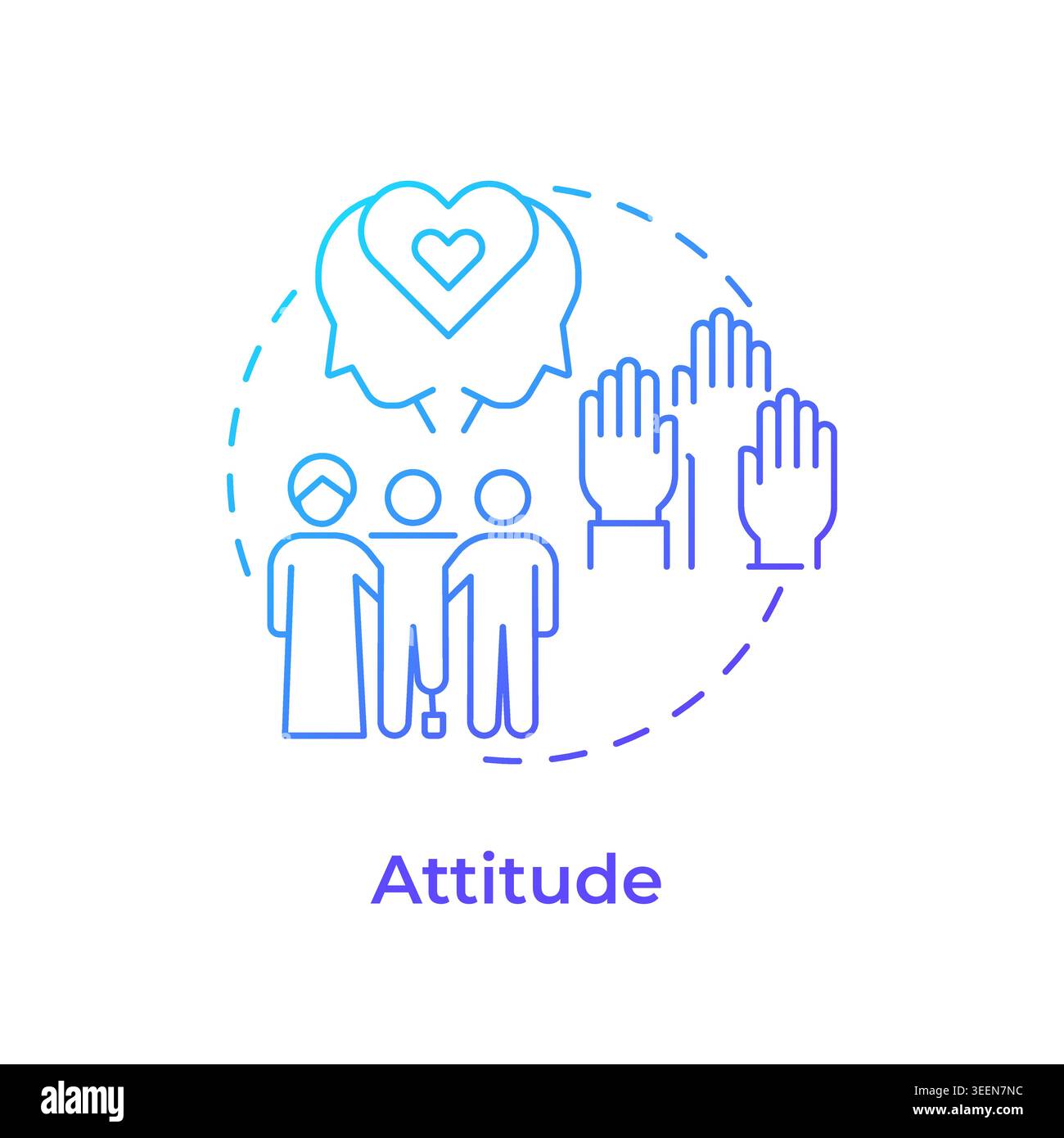 Icona Concept Attitude Blue Gradient Illustrazione Vettoriale