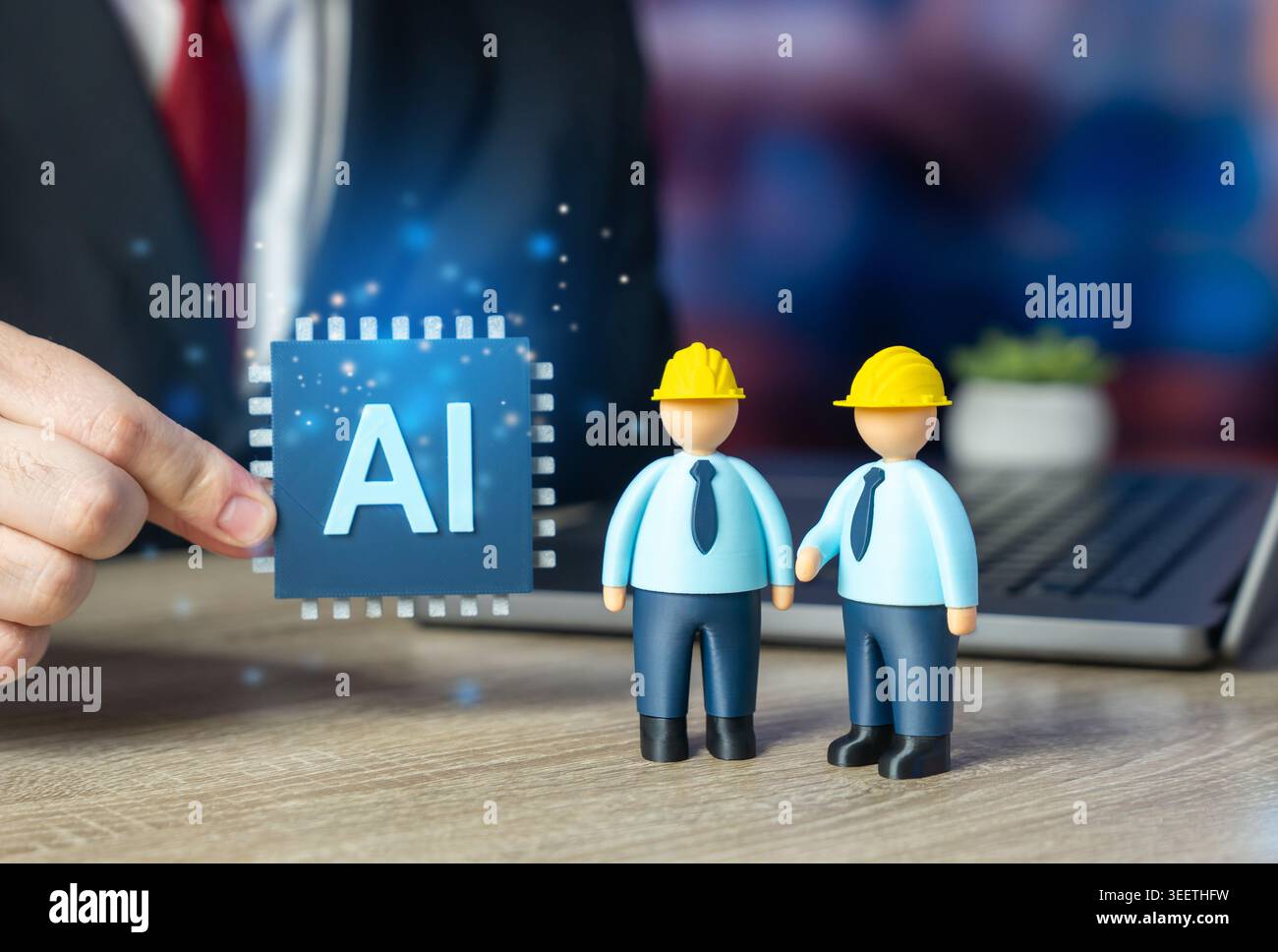 Strumenti DI INTELLIGENZA ARTIFICIALE per ingegneri e progettisti. Automazione nei flussi di lavoro tecnici. Precisione e innovazione nello sviluppo dei prodotti. Foto Stock