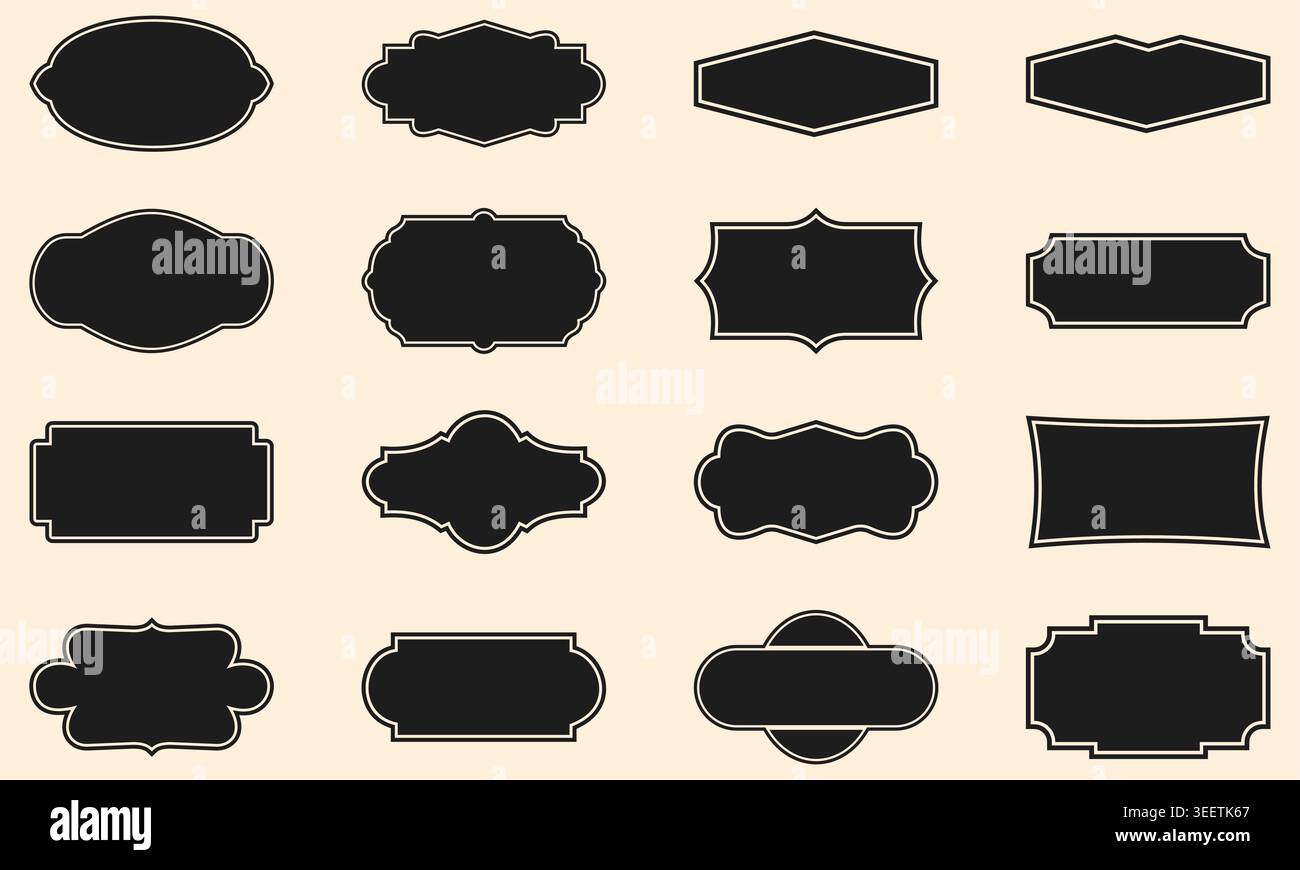 Etichette vintage. Set di cornici retrò. I badge modellano le cornici. Illustrazione vettoriale Illustrazione Vettoriale