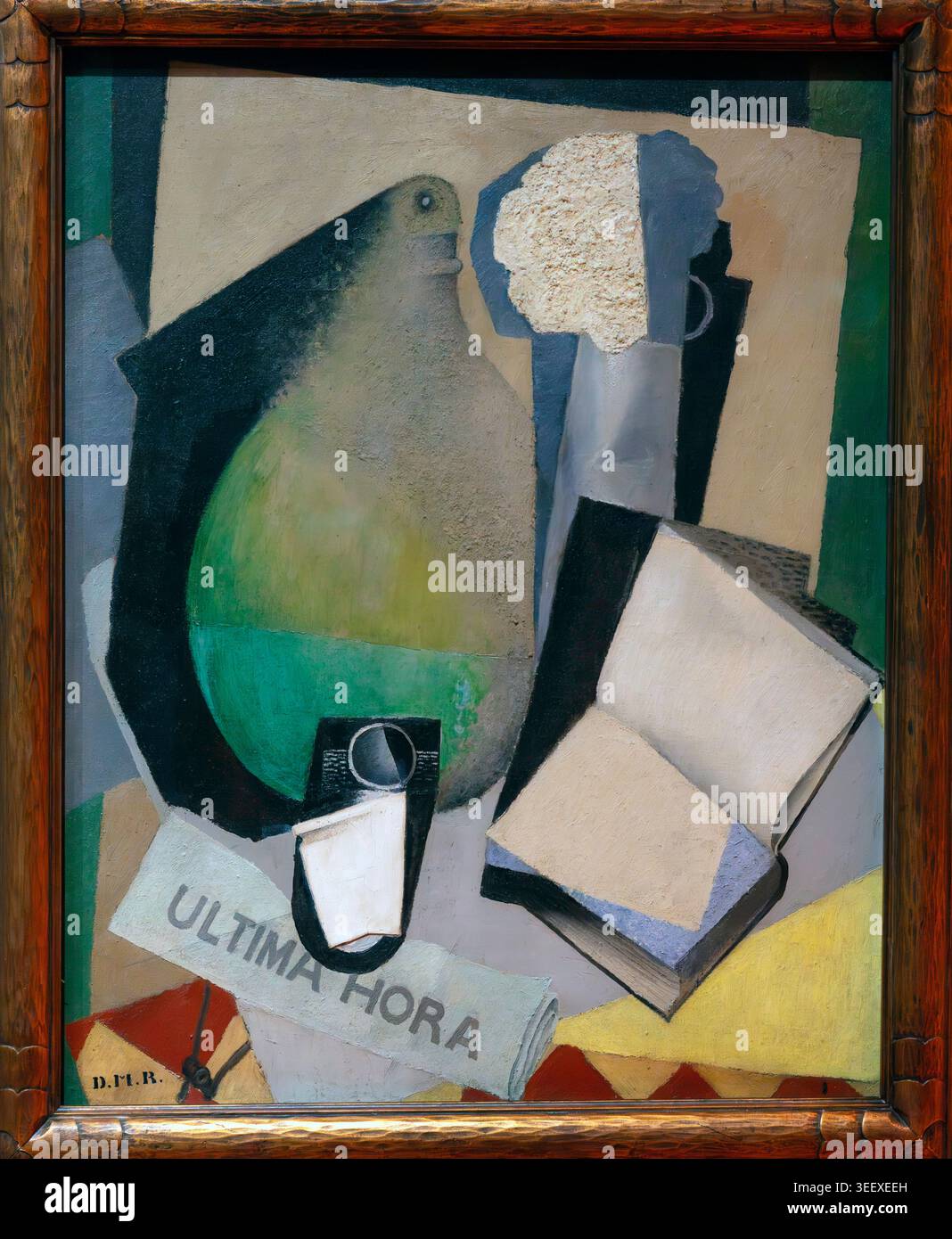 Ultima Hora (1915) dipinto di Diego Rivera – opera d'arte del periodo cubista dell'artista modernista messicano, pittura d'avanguardia dell'inizio del XX secolo Foto Stock
