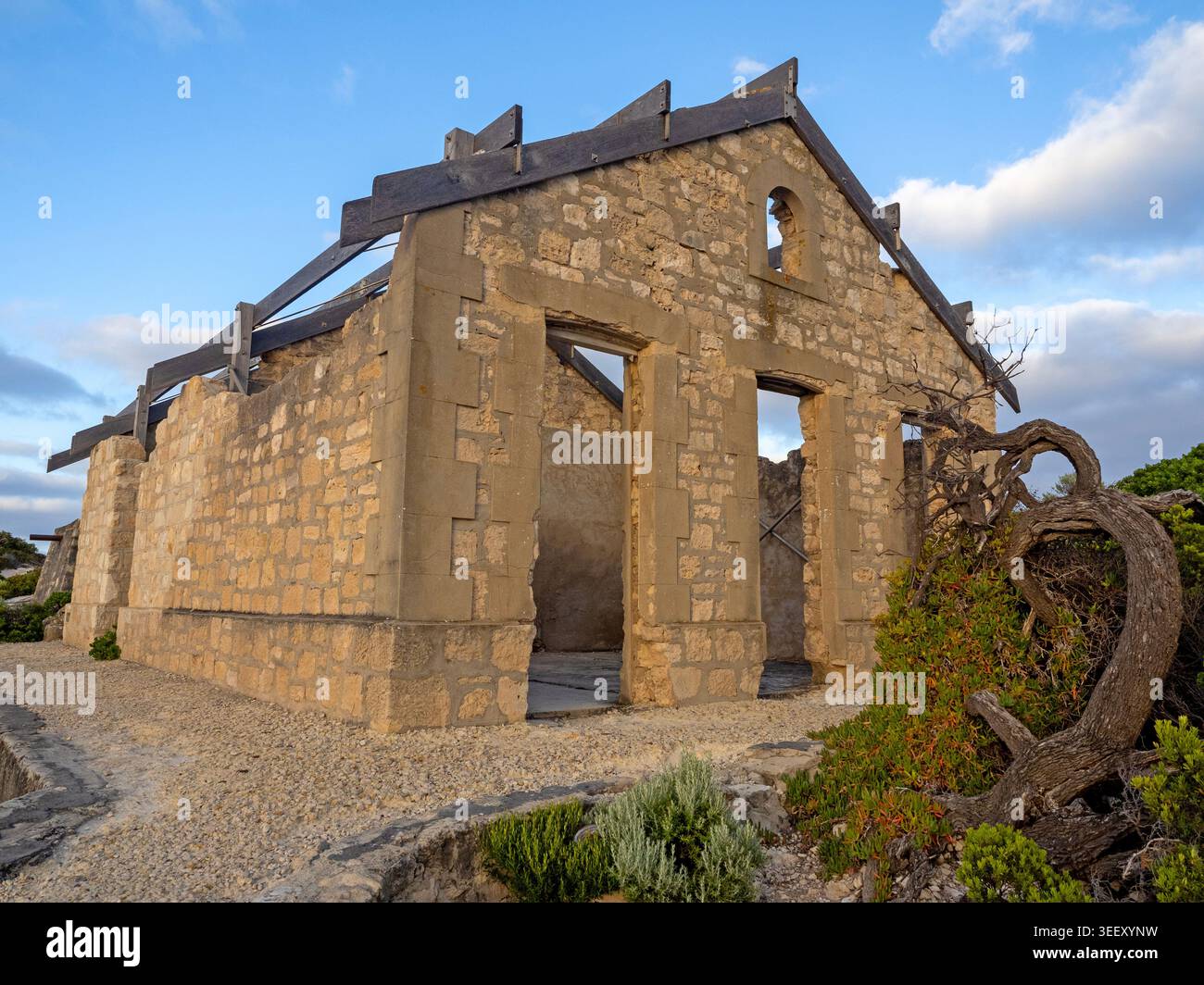 Le rovine di un magazzino a Weirs Cove, Flinders Chase National Park Foto Stock
