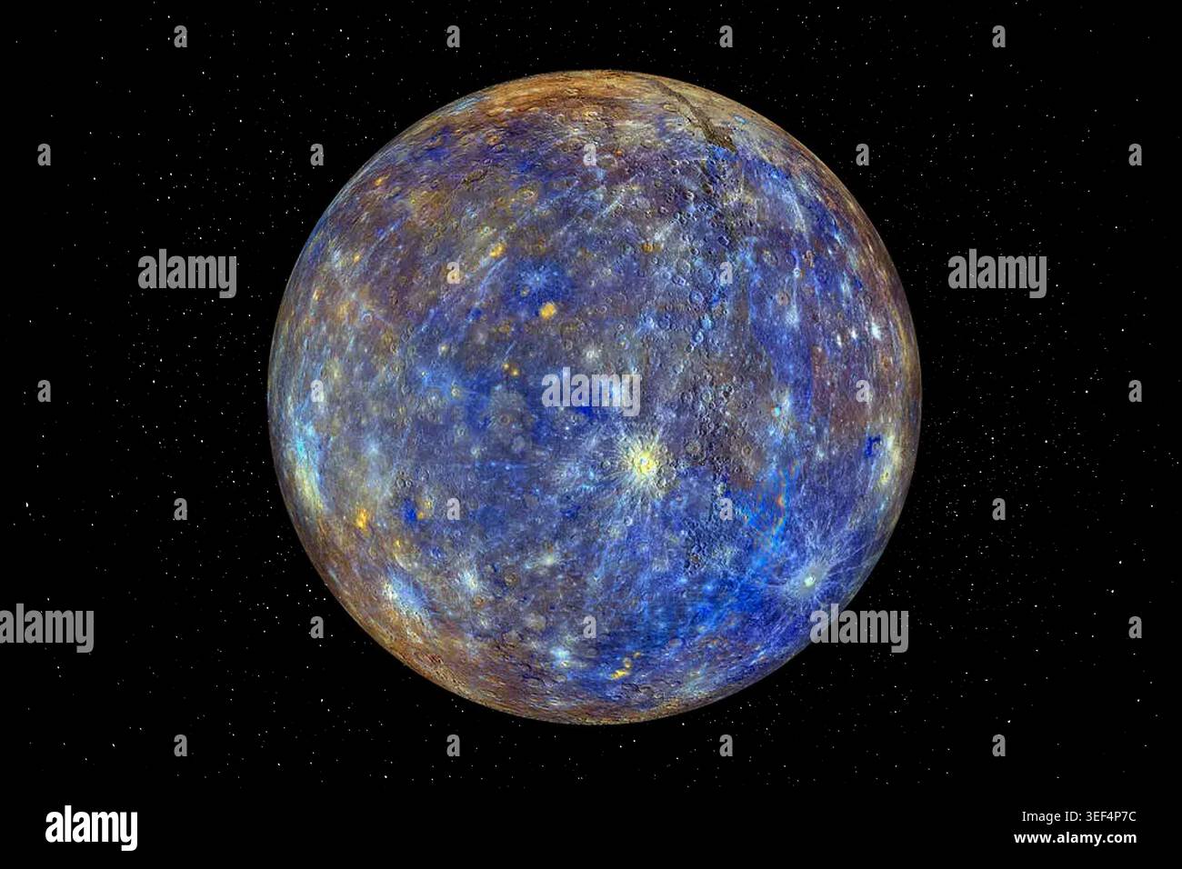Mercurio è il primo pianeta dal Sole nel sistema solare. Elementi immagine forniti dalla NASA. Foto Stock