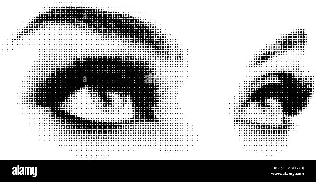 Rendering a mezzitoni con dettagli elevati di due occhi aperti con Iris visibili, pupille e ciglia spettacolari. Ideale per editoriali, cosmetici o retrò col Illustrazione Vettoriale