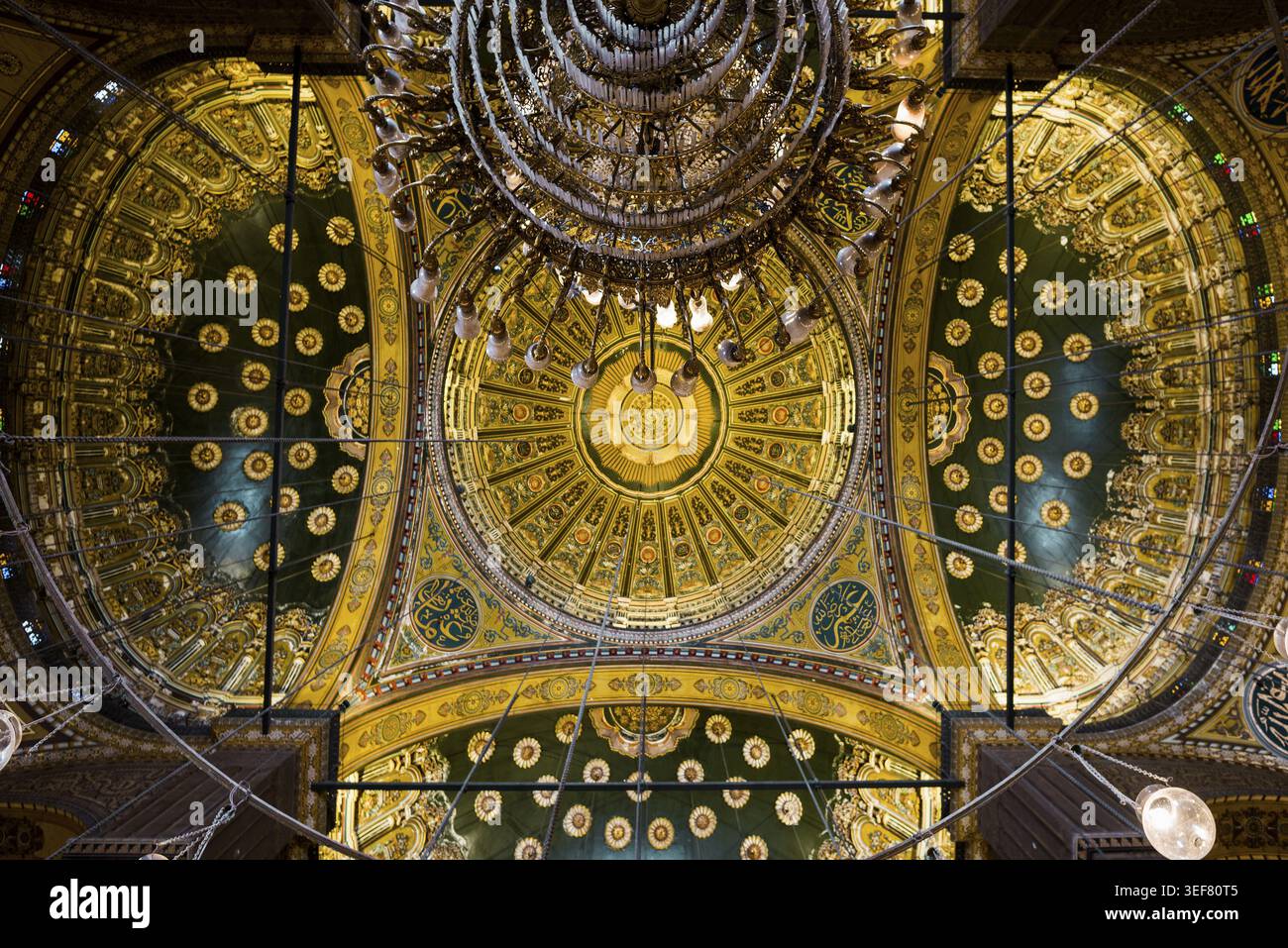 Vista interna, Moschea Mehmet Ali, Moschea di alabastro, Cittadella, Cairo, Egitto Foto Stock