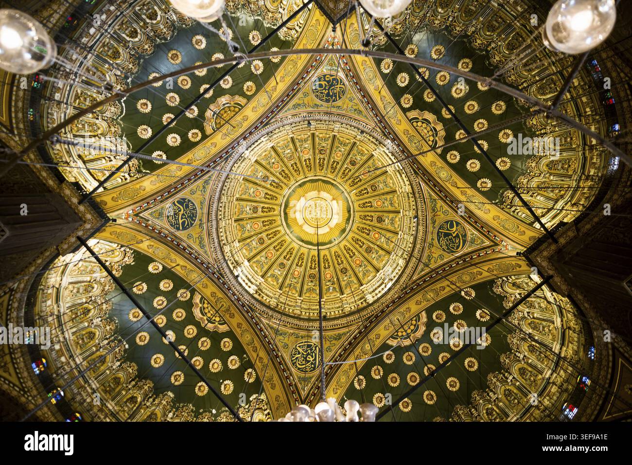 Vista interna, Moschea Mehmet Ali, Moschea di alabastro, Cittadella, Cairo, Egitto Foto Stock