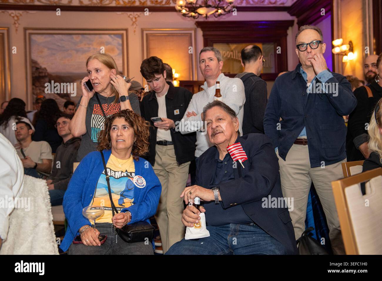 Festa di guardia notturna per le elezioni democratiche della contea di Travis al Driskill Hotel, Austin, Texas, 5 novembre 2024. (Foto di John Anderson) Foto Stock