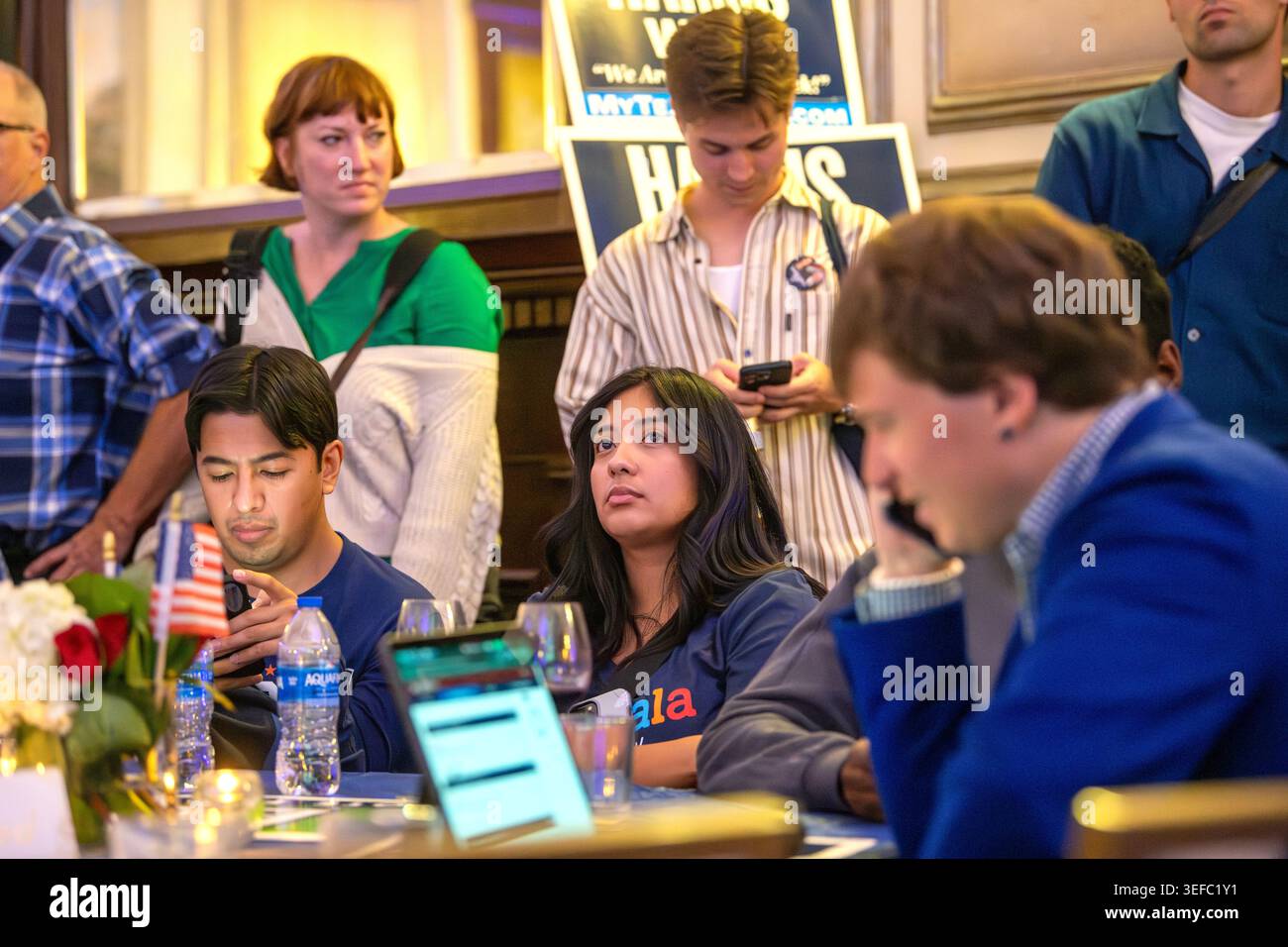 Festa di guardia notturna per le elezioni democratiche della contea di Travis al Driskill Hotel, Austin, Texas, 5 novembre 2024. (Foto di John Anderson) Foto Stock