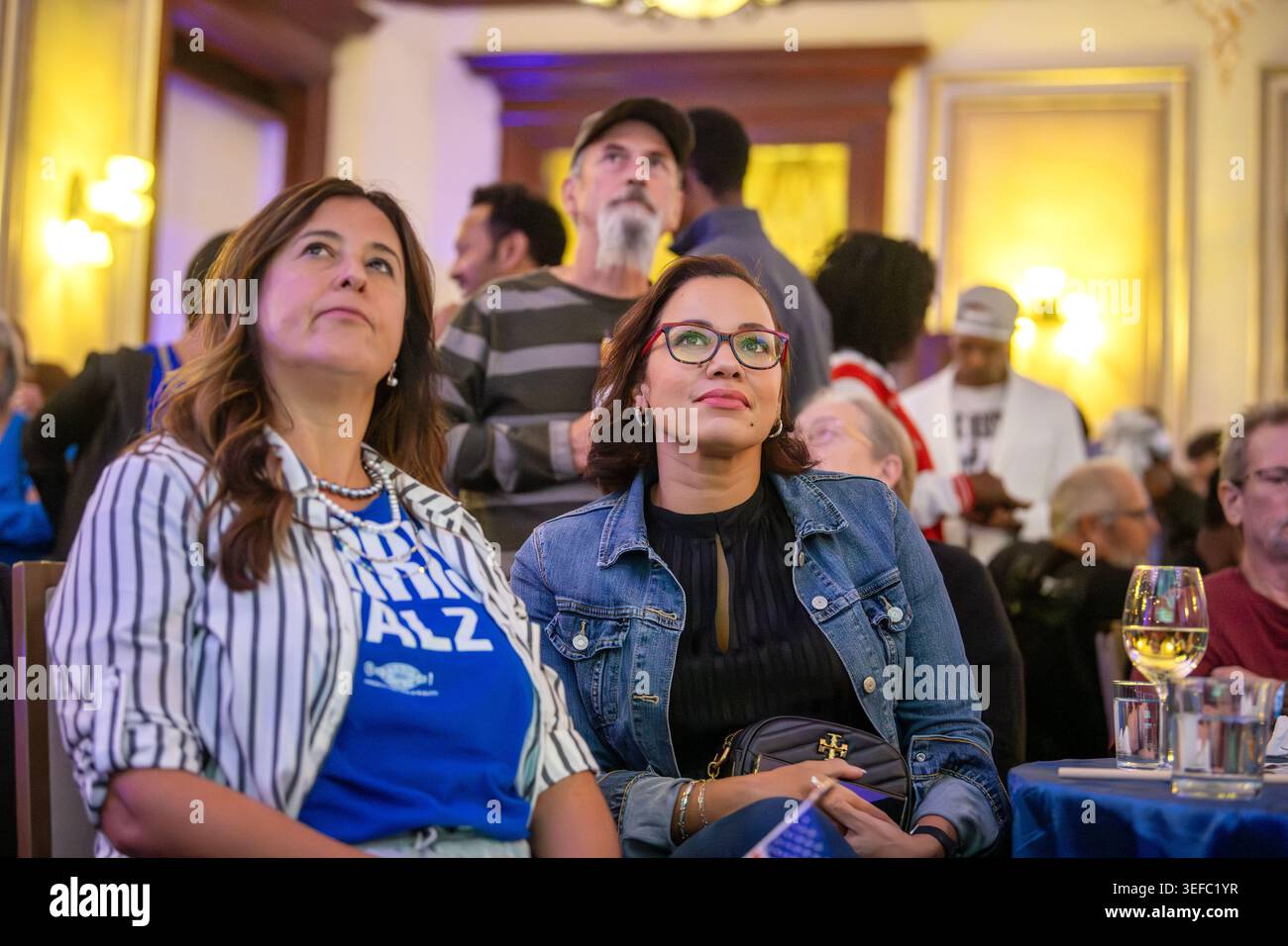 Festa di guardia notturna per le elezioni democratiche della contea di Travis al Driskill Hotel, Austin, Texas, 5 novembre 2024. (Foto di John Anderson) Foto Stock