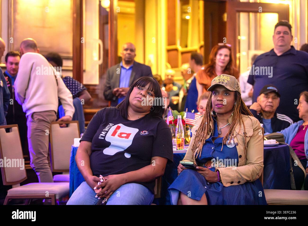 Festa di guardia notturna per le elezioni democratiche della contea di Travis al Driskill Hotel, Austin, Texas, 5 novembre 2024. (Foto di John Anderson) Foto Stock