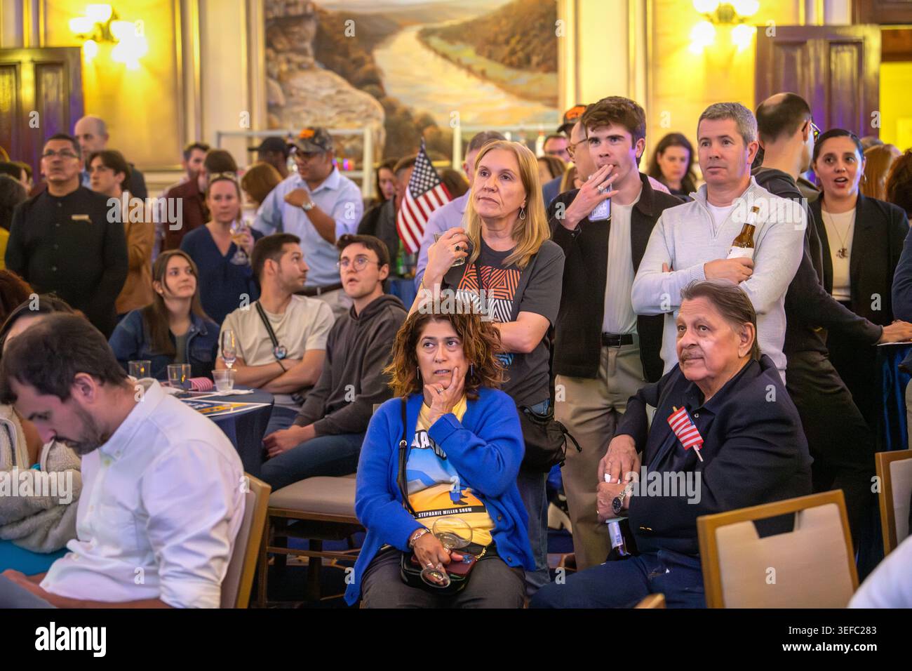 Festa di guardia notturna per le elezioni democratiche della contea di Travis al Driskill Hotel, Austin, Texas, 5 novembre 2024. (Foto di John Anderson) Foto Stock