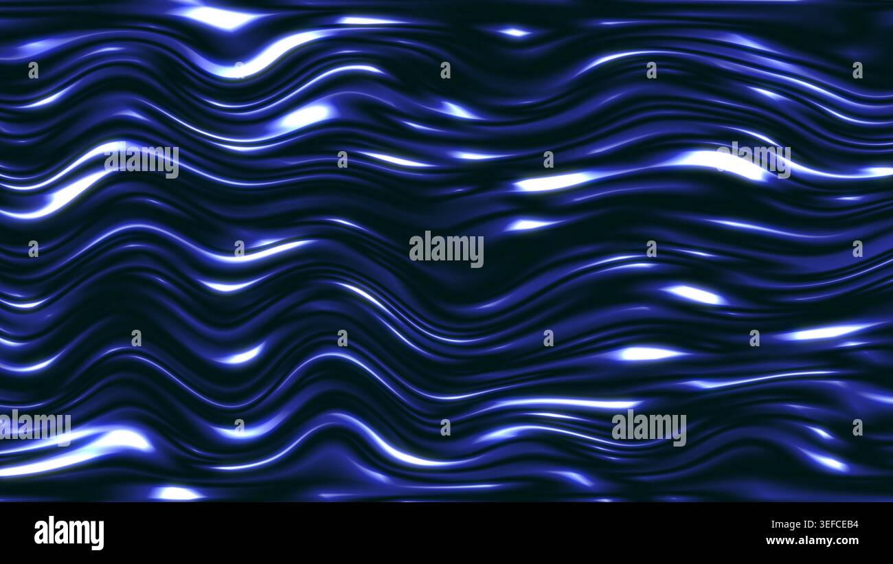 Pattern fluidi di blu profondo creano un ritmo visivo e un movimento incantevole. Foto Stock