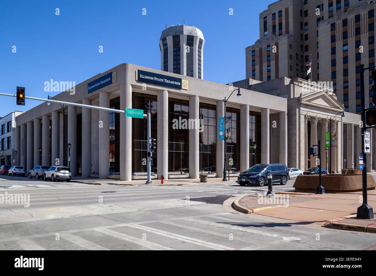 Ufficio del Tesoriere dello stato dell'Illinois nel centro di Springfield, Illinois, Stati Uniti. Foto Stock